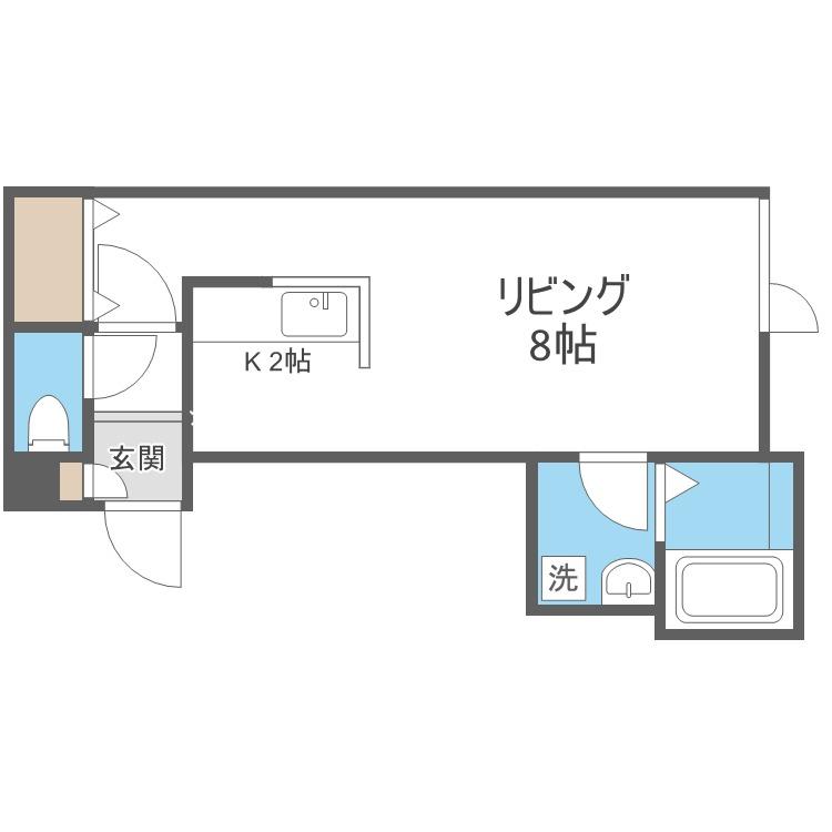 RT-III(1K/2階)の間取り写真