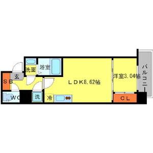 SERENITE新大阪(1LDK/12階)の間取り写真