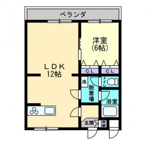 ヨシミマンション(1LDK/3階)の間取り写真