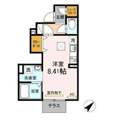 シャンツェ未来(ワンルーム/1階)の間取り写真