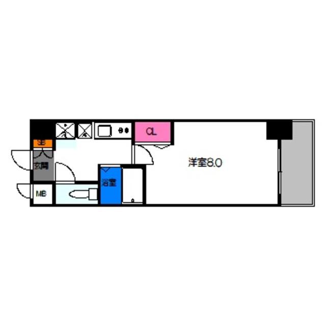 AXIS LIFE 大阪城北(1K/2階)の間取り写真