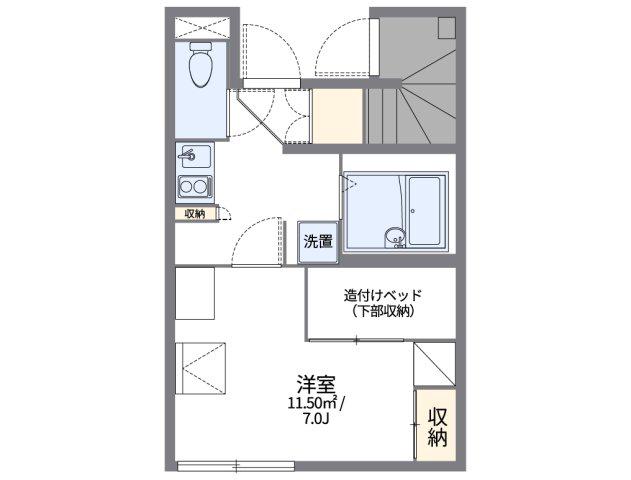 レオパレスボナール(1K/1階)の間取り写真