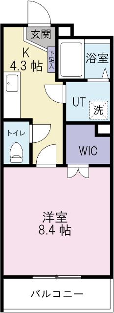 グリーン ガーデン(1K/1階)の間取り写真