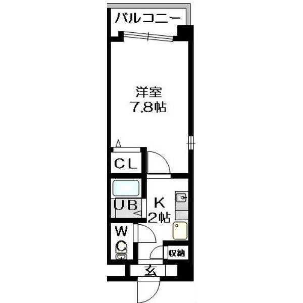 TOWN COURT(1K/2階)の間取り写真