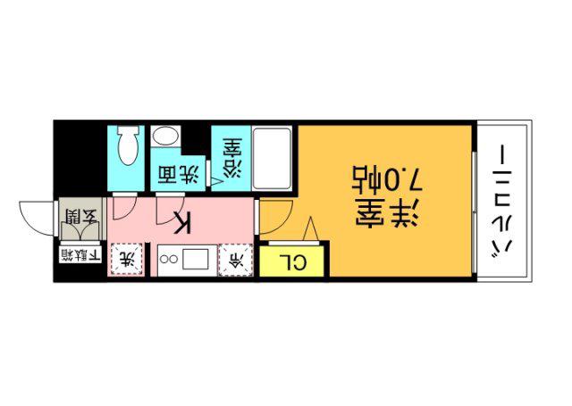 プレサンス広島中央(1K/5階)の間取り写真