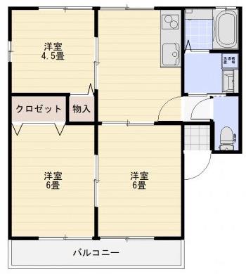 ウエストシュタインIII(3DK/1階)の間取り写真