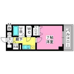 ヨーキハイム大濠(1K/3階)の間取り写真