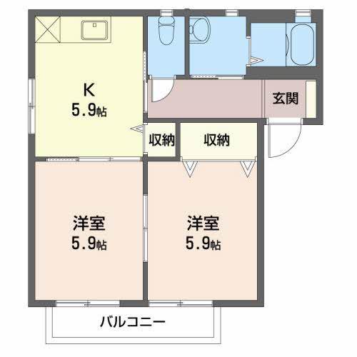 プリマヴェーラ(2K/2階)の間取り写真