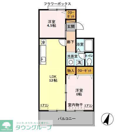 エミーハイツ(2LDK/2階)の間取り写真