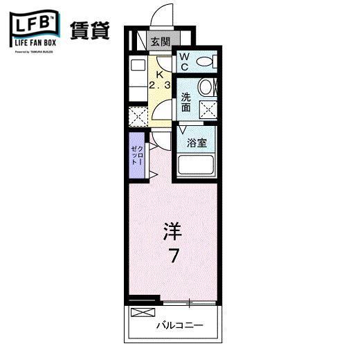 エスト ソール II(1K/3階)の間取り写真