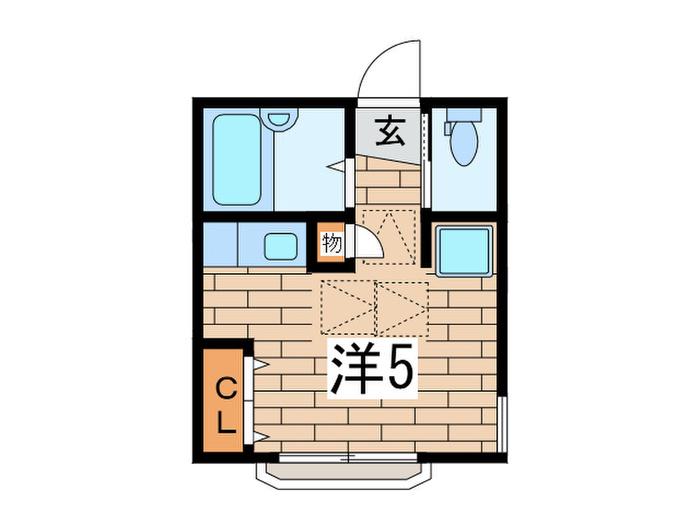 ロッキートップ(ワンルーム/1階)の間取り写真