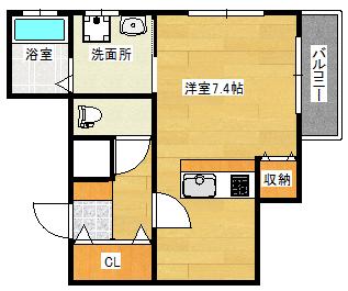 MIRAI I(1K/2階)の間取り写真
