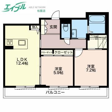 QUALISTA M (2LDK/3階)の間取り写真