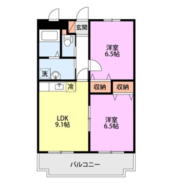 YANAKENマンションTIARE(2LDK/1階)の間取り写真