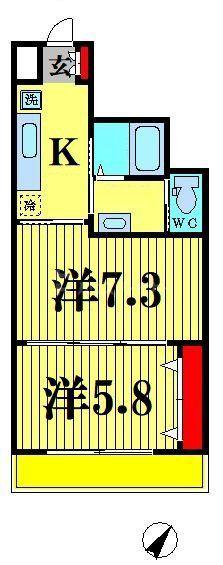 RESIDENCE響(2K/3階)の間取り写真