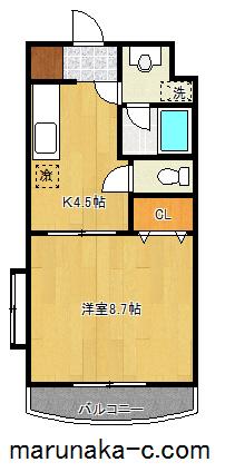 メゾンドブリック(1DK/1階)の間取り写真