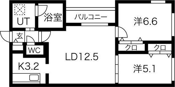 ESSENCE24E(2LDK/2階)の間取り写真