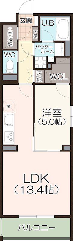 グラーツ F(1LDK/2階)の間取り写真