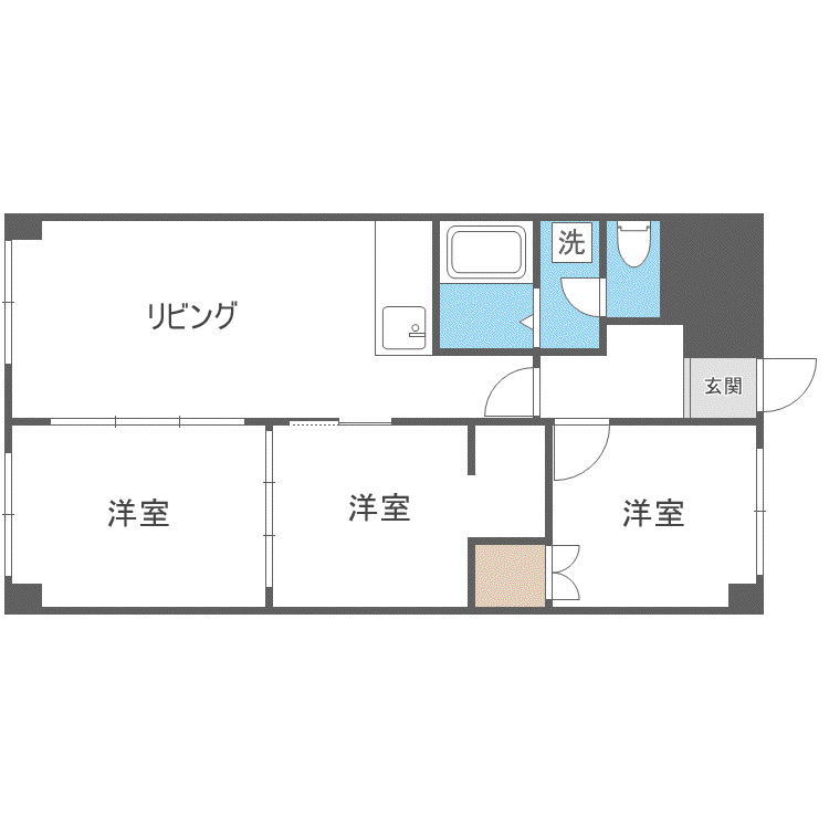 栄町スクエアビル(3LDK/3階)の間取り写真