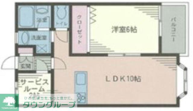 カーサ・ソレアード(1SLDK/2階)の間取り写真