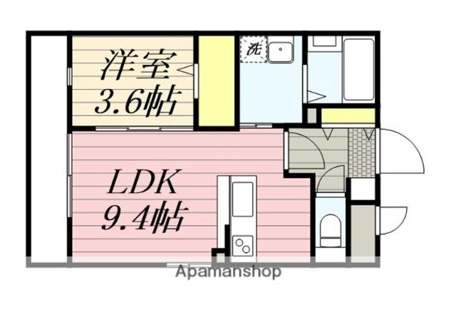 アーベイン松山(1LDK/2階)の間取り写真