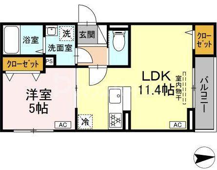 グラナーデ東水元(1LDK/2階)の間取り写真