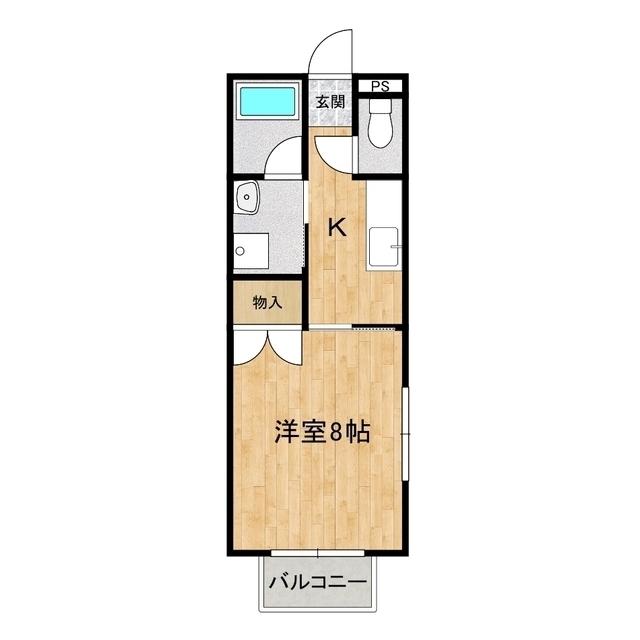 仲屋コーポ長岡(1K/1階)の間取り写真