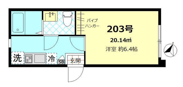 I-SQUARE(1K/2階)の間取り写真