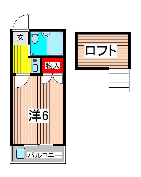 レオパレス武蔵浦和(1K/2階)の間取り写真
