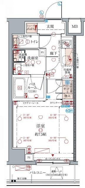 クレヴィスタ浮間舟渡(1K/4階)の間取り写真