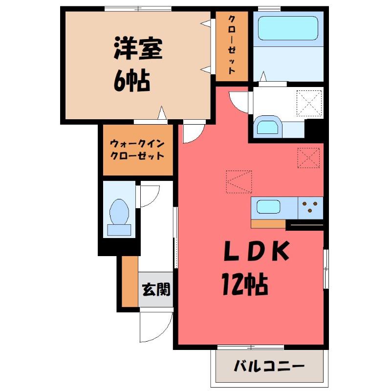 グレイスガーデン椿(1LDK/1階)の間取り写真