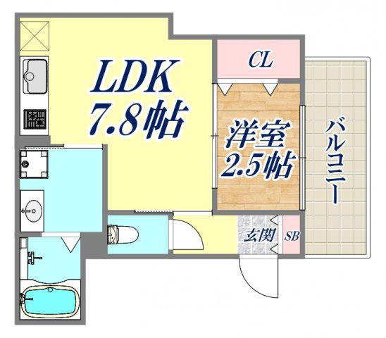 御船D-ROOM(1DK/1階)の間取り写真