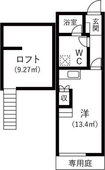 リーフ笠寺(1K/1階)の間取り写真