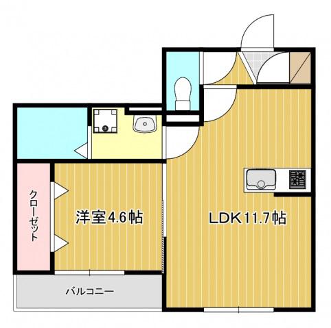 D-HILLS半田町(1LDK/3階)の間取り写真