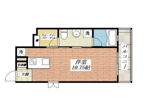 パラドール デ ガイセン(ワンルーム/2階)の間取り写真