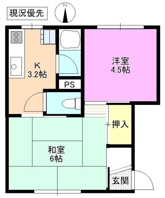 フォーブル吉江(2K/1階)の間取り写真