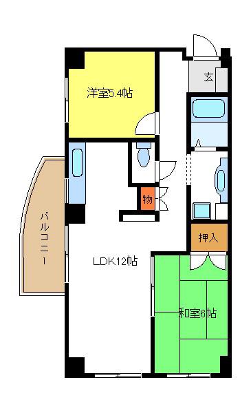 KIRAKUII A棟(2LDK/10階)の間取り写真
