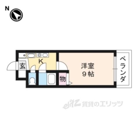 セコンダリー谷畑(1K/3階)の間取り写真