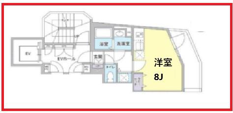 リベルテ町屋(ワンルーム/2階)の間取り写真