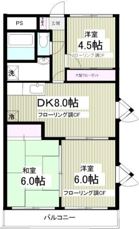 パレ東浦和(3DK/2階)の間取り写真