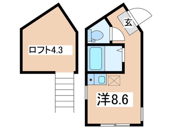 クレール横須賀(ワンルーム/2階)の間取り写真