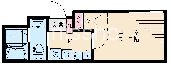 プルメリア桜台(1K/3階)の間取り写真
