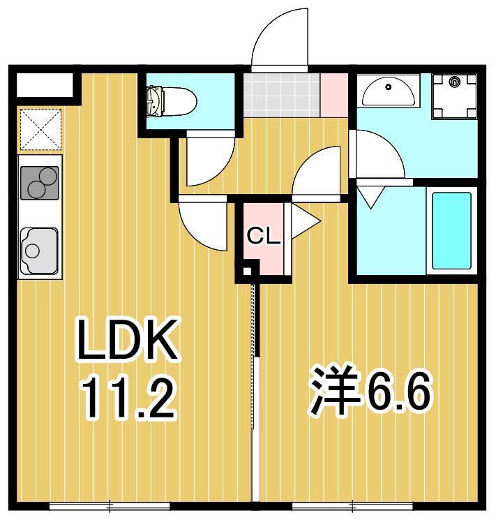 HW.HILLS綾瀬(1LDK/2階)の間取り写真