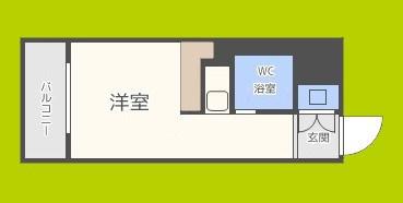 GSハイム中之島(ワンルーム/6階)の間取り写真