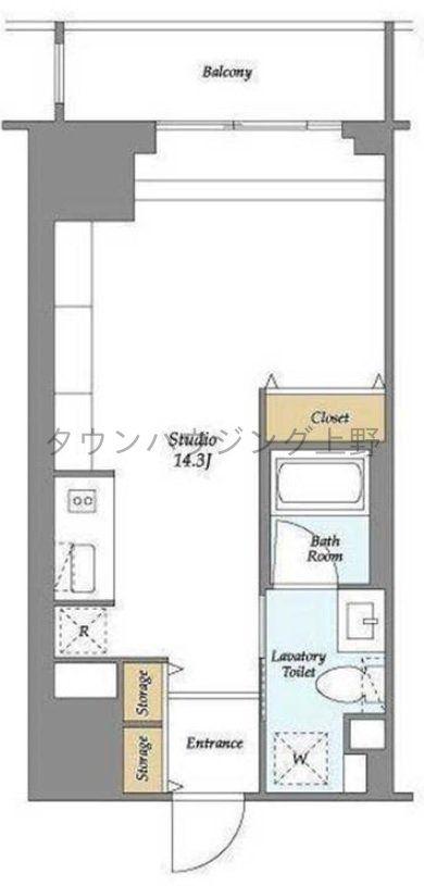 HF上野レジデンスイースト(1LDK/10階)の間取り写真