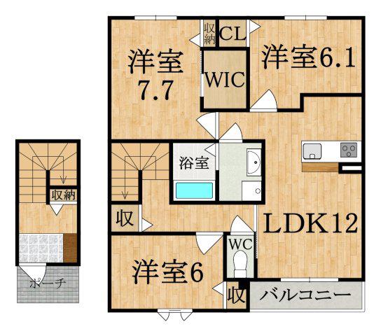 サンライズV(3LDK/2階)の間取り写真