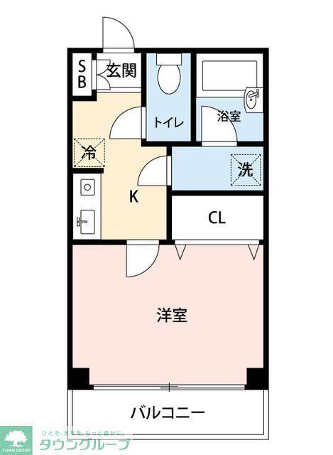 マイナビSTAYミライエ三鷹台B棟(1K/3階)の間取り写真