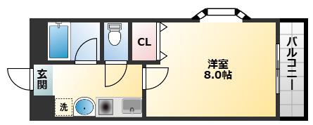 セイント(1K/1階)の間取り写真