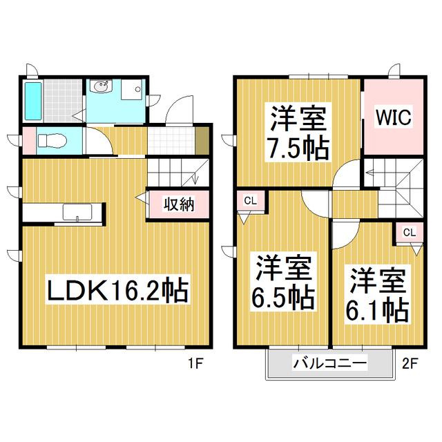 MASTTOWN安曇野B(3LDK/1階)の間取り写真