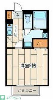 フレシール湘南(1K/2階)の間取り写真